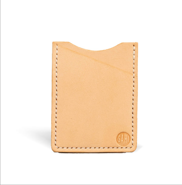 Full grain pocket holder - Natural Tooling