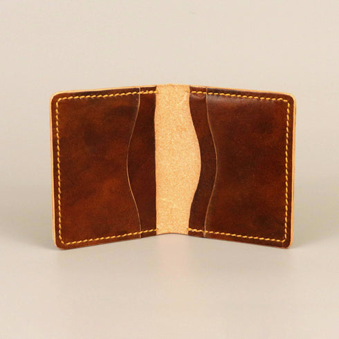 Bi-fold full grain wallet - Antique Brown