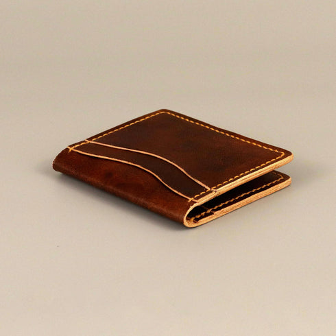 Bi-fold full grain wallet - Show Harness Chestnut