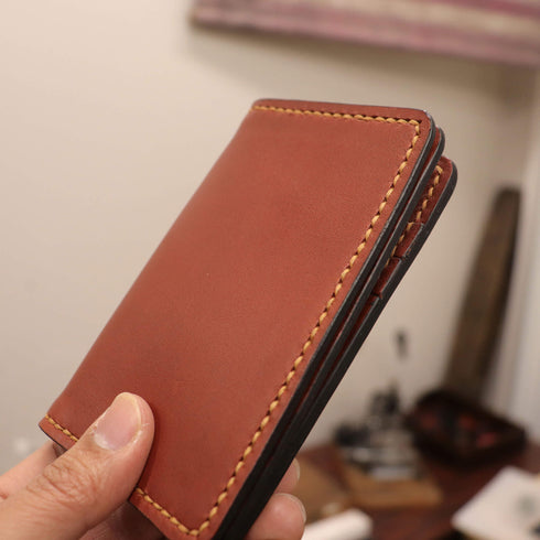Expandable Mid length Vertical Wallet - Black