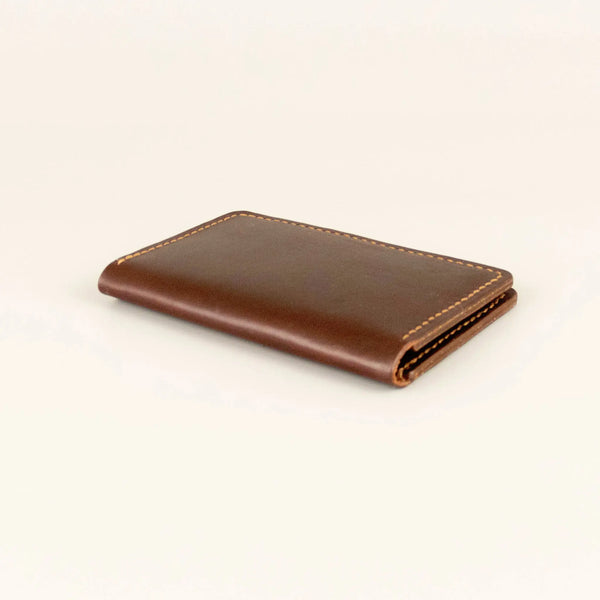 Full Grain Leather Vertical Wallet — Show Harness Chestnut