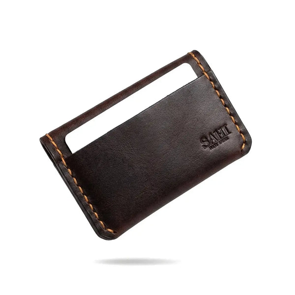 Full Grain Leather Minimalist Pocket Wallet — Show Harness Chestnut