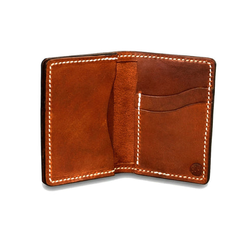 Full Grain Leather Expandable Vertical Wallet — Buck Brown