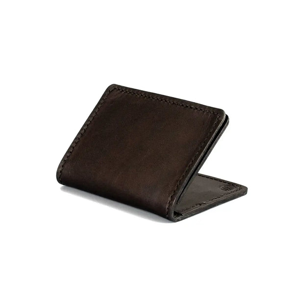 Full Grain Leather Expandable Vertical Wallet — Black