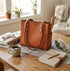 Full Grain Leather Shoulder Bag — Tan
