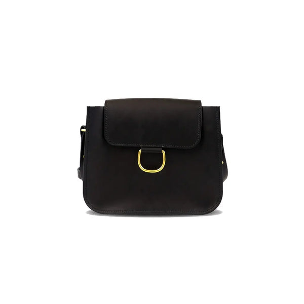 Full Grain Leather Crossbody Bag — Black