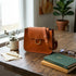 Full Grain Leather Crossbody Bag — Tan