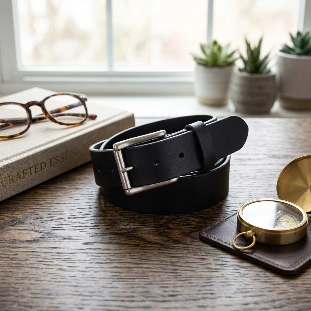 Full Grain Leather Belt Black — English Bridle, Wickett Craig