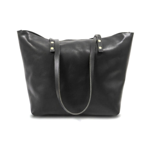 Full Grain Leather Tote Bag — Black