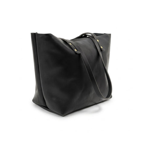 Full Grain Leather Tote Bag — Black