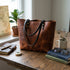 Full Grain Leather Tote Bag — English Tan