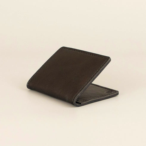 Vertical Wallet in Black leather – slim men’s wallet with card compartments
