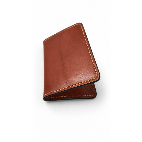 Full Grain Leather Vertical Wallet — Chestnut