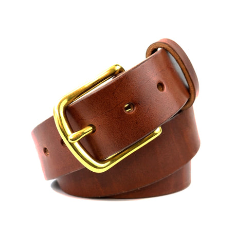 Heavy Duty Full Grain Leather Belt — Brown