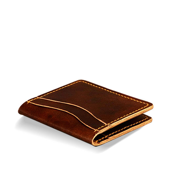 Bi-fold full grain wallet - Antique Brown