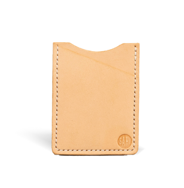 Full grain pocket holder - Natural Tooling