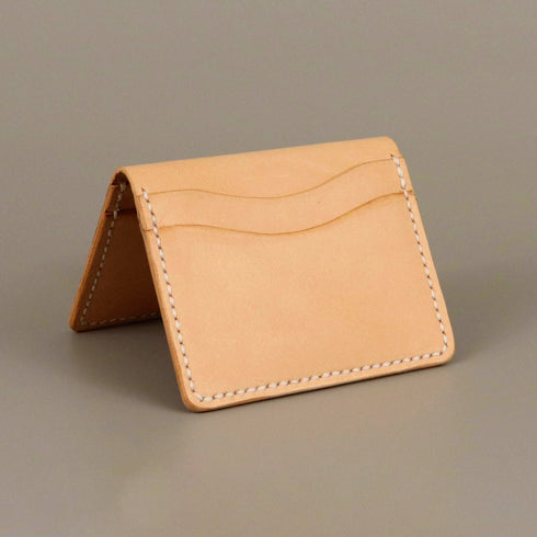 Bi-Fold Full Grain Wallet in Natural Tooling leather – premium leather wallet for men