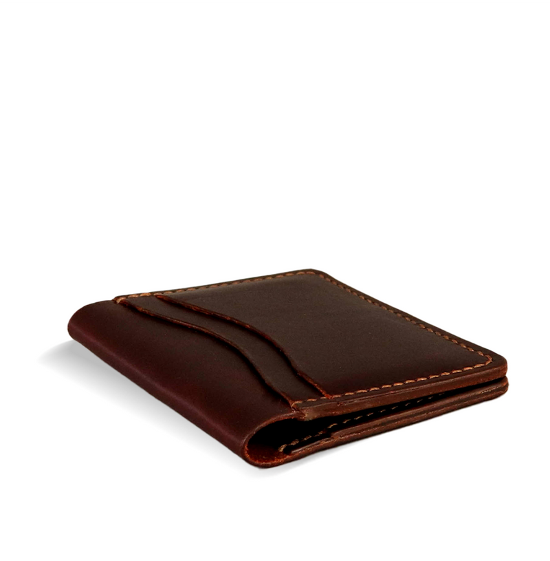 Bi-Fold Full Grain Wallet in Show Harness Chestnut leather – classic leather wallet for men