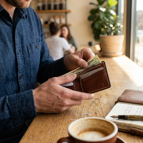 Traditional bifold wallet - Show Harness Chestnut