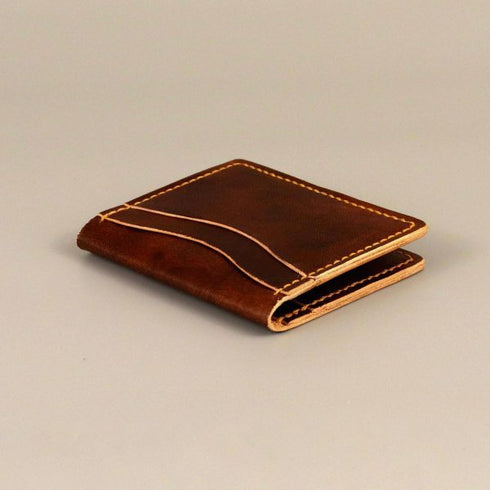 Bi-fold full grain wallet - Show Harness Chestnut