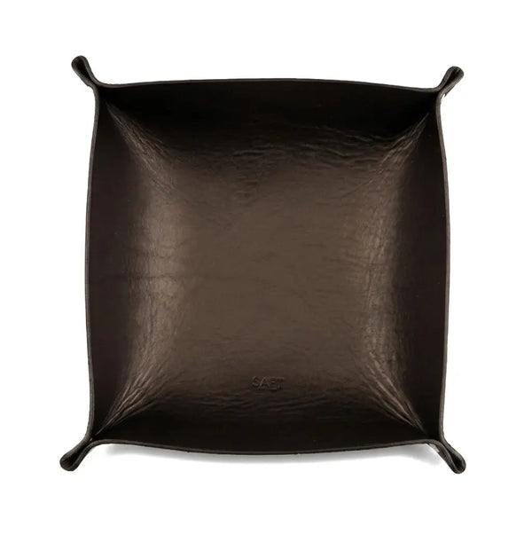 Full Grain Leather Classic Valet Tray — Black