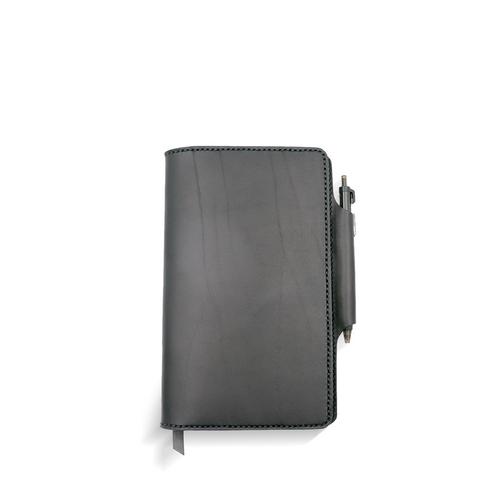 English Bridle Leather Journal – handcrafted full‑grain leather notebook cover with pen holder