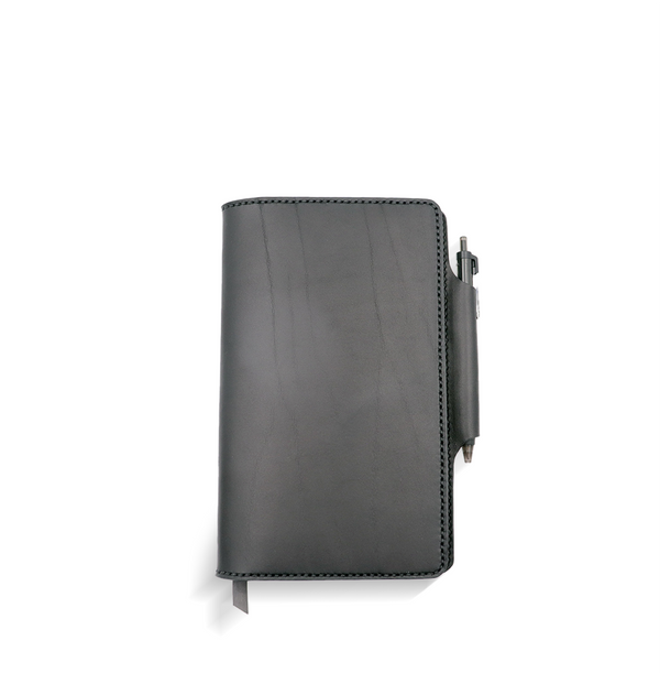 English Bridle Leather Journal – handcrafted full‑grain leather notebook cover with pen holder