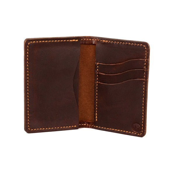 Expandable Mid length Vertical Wallet - Show Harness Chestnut