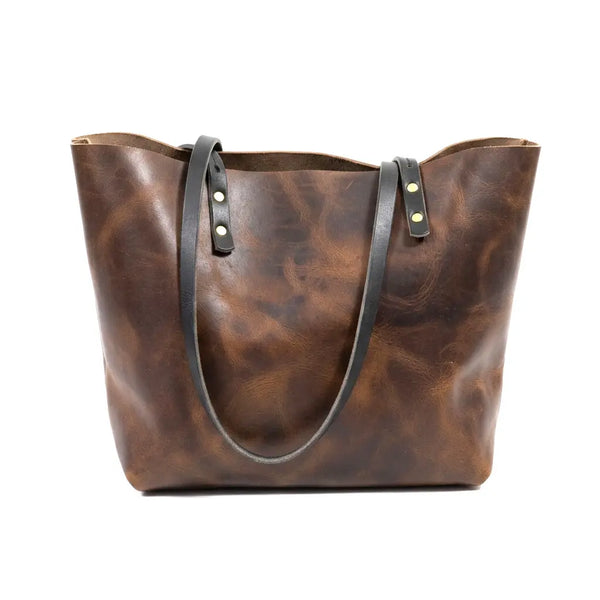 Full Grain Leather Tote Bag — Brown