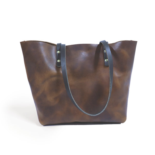 Tote Bag in Brown full‑grain leather – durable handcrafted leather tote bag