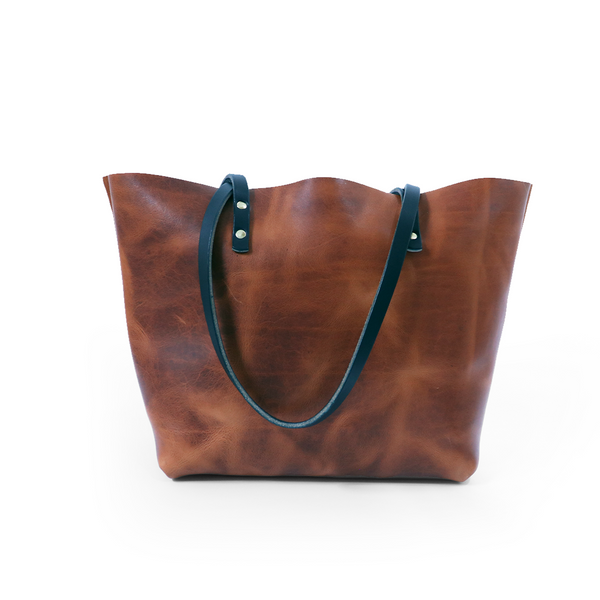 Tote Bag in English Tan full‑grain leather – handcrafted premium everyday leather tote bag